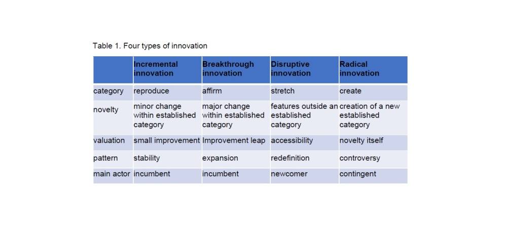 Innovation Category Framework. Source: Frenken & Punt, 2023 / image_52791d.png